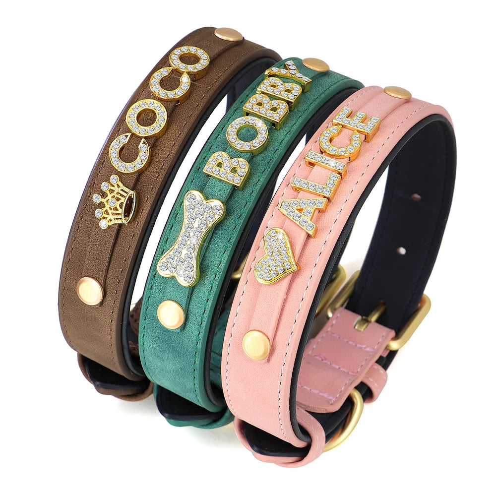 Personalized Rhinestone Dog Collar