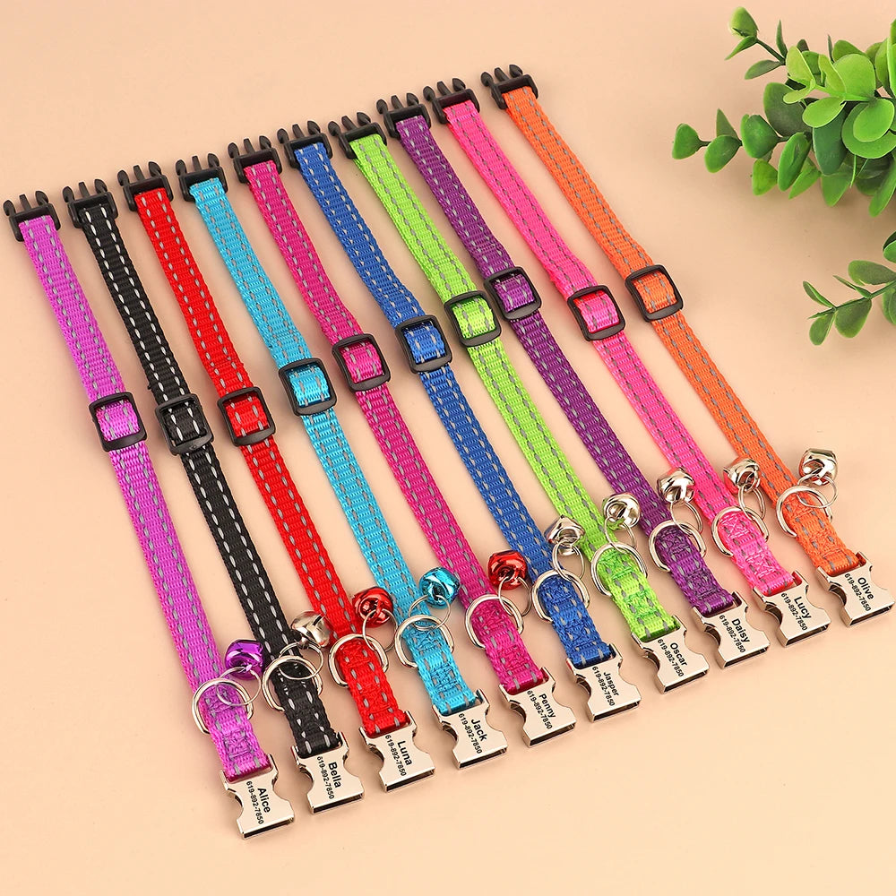 Personalized Nylon Cat Collar