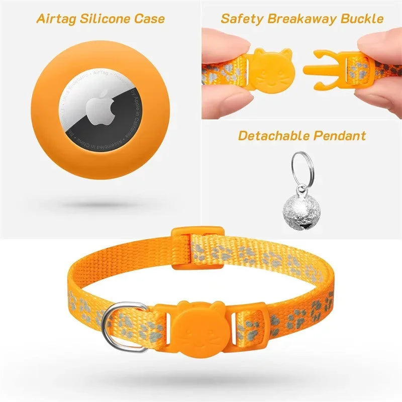 Pet Collar Compatible with Apple Airtag with Bell