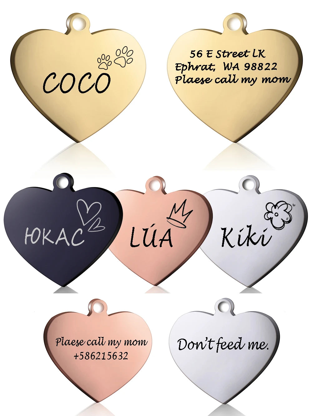 Dog ID Heart Tag
