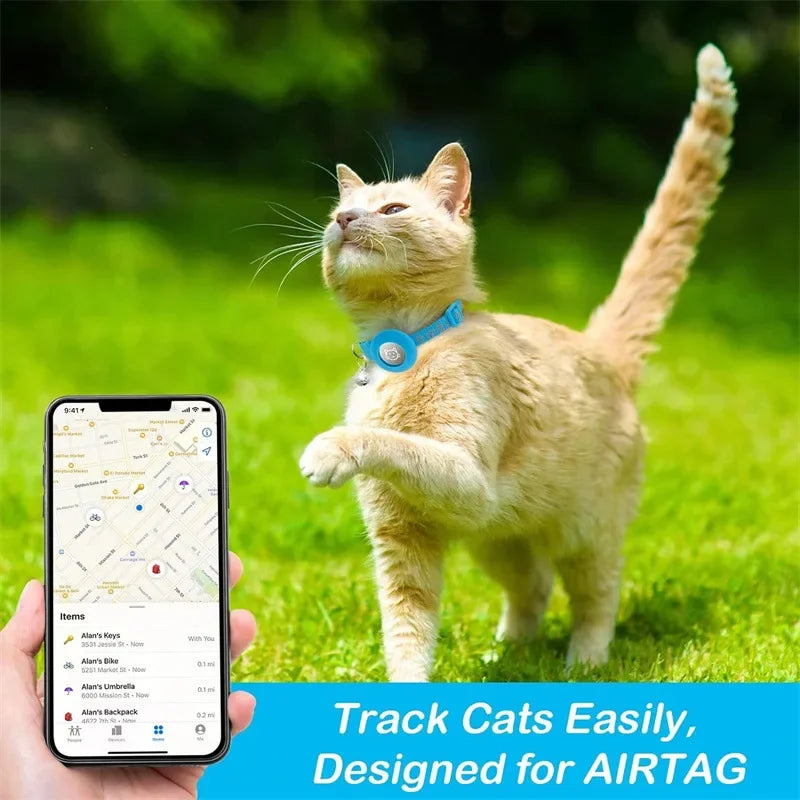 Pet Collar Compatible with Apple Airtag with Bell