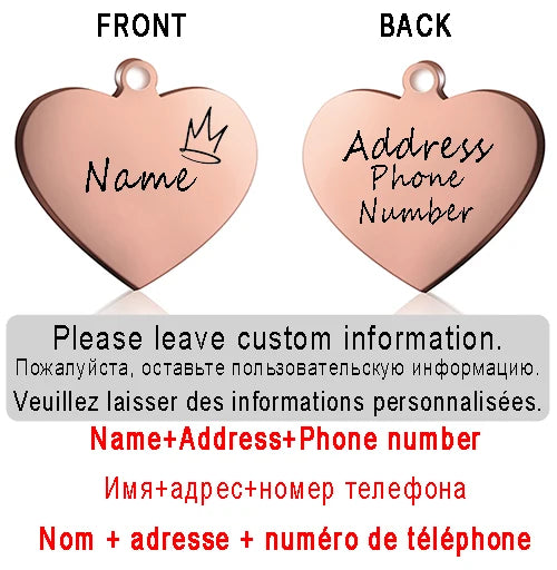 Dog ID Heart Tag