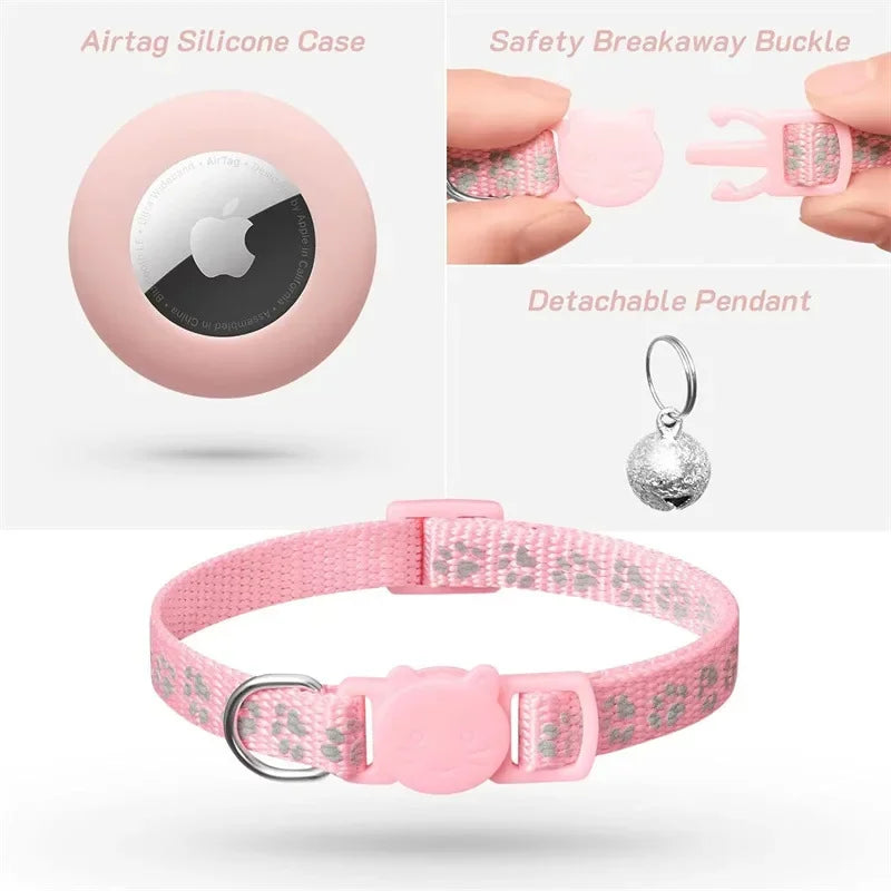 Pet Collar Compatible with Apple Airtag with Bell