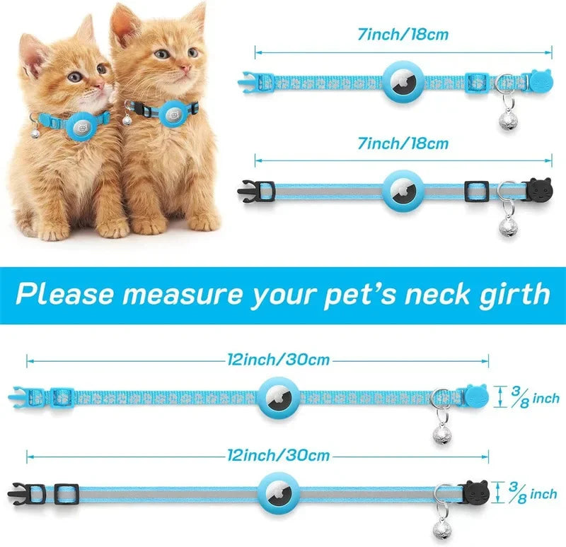 Pet Collar Compatible with Apple Airtag with Bell