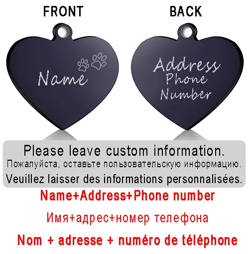 Dog ID Heart Tag