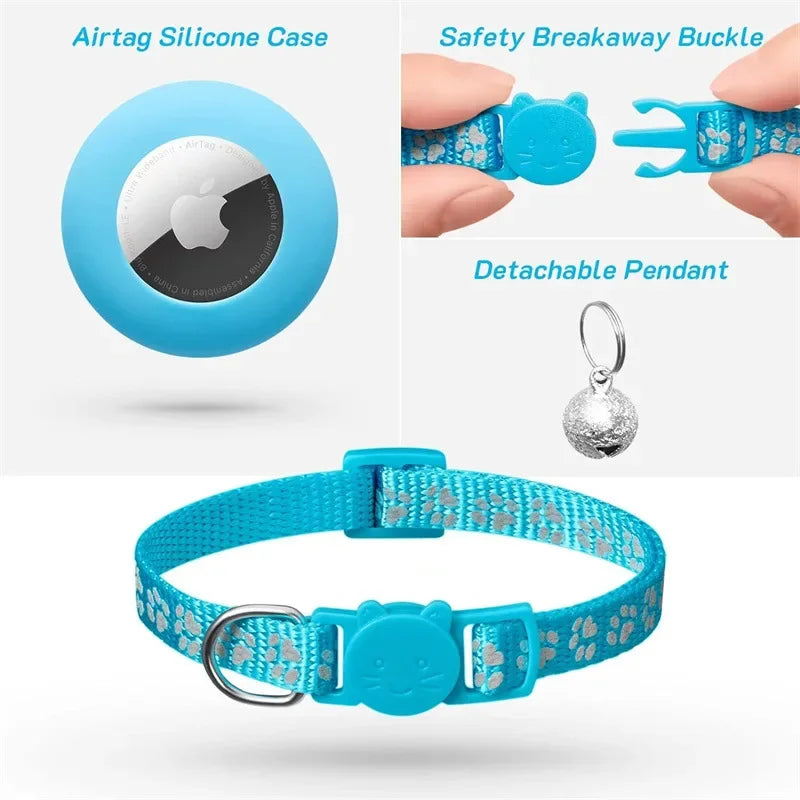 Pet Collar Compatible with Apple Airtag with Bell