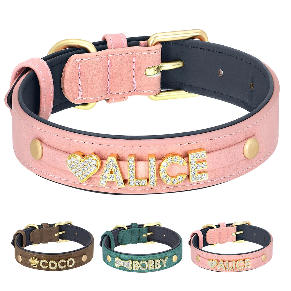 Personalized Rhinestone Dog Collar