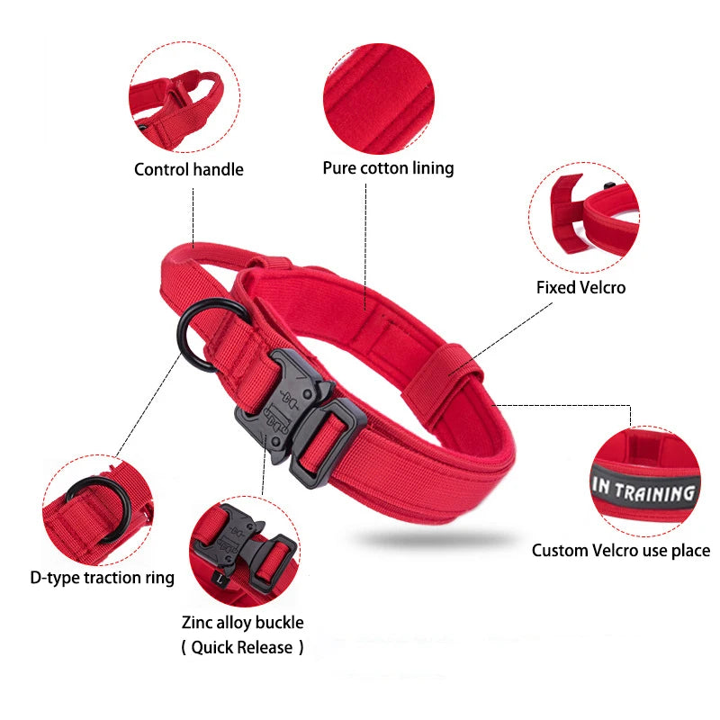 Reflective Tactical Dog Collar & Leash