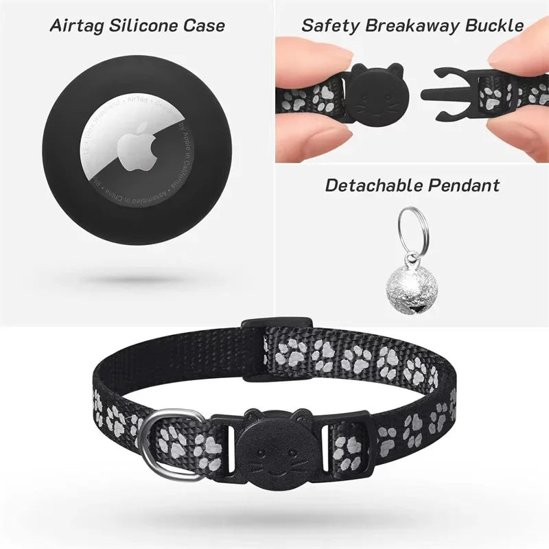 Pet Collar Compatible with Apple Airtag with Bell