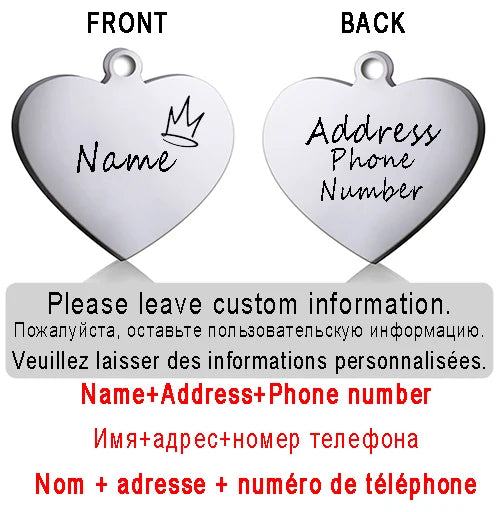 Dog ID Heart Tag