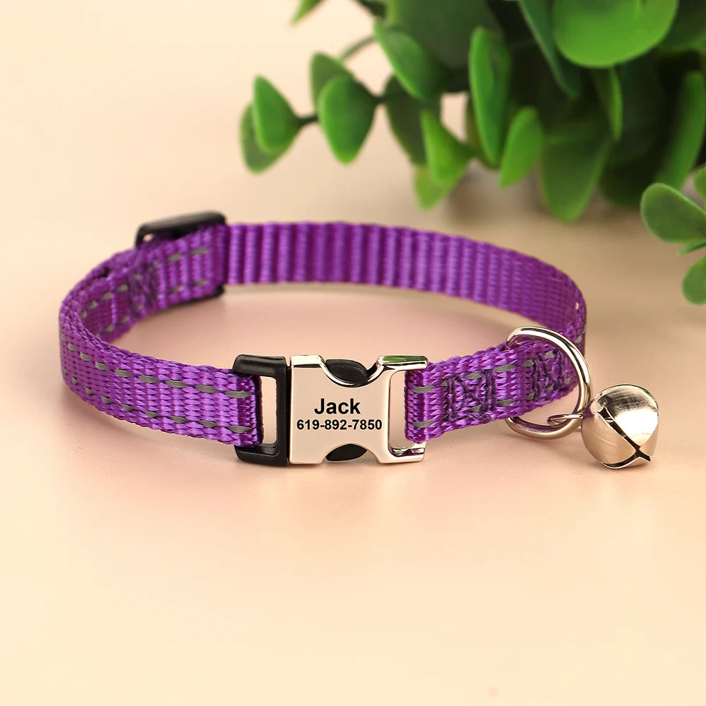 Personalized Nylon Cat Collar