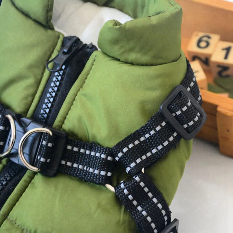 Waterproof Pet Jacket with Built-In Harness