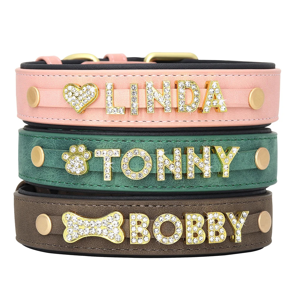 Personalized Rhinestone Dog Collar