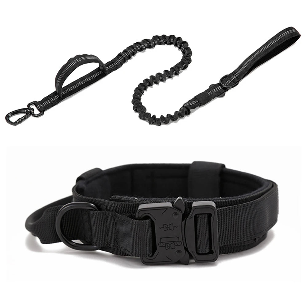 Reflective Tactical Dog Collar & Leash
