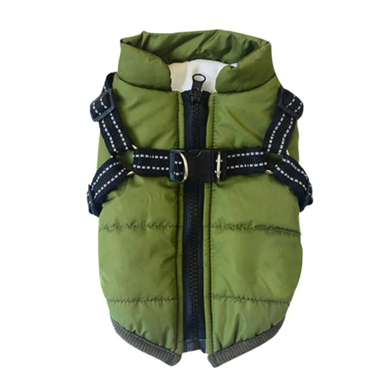 Waterproof Pet Jacket with Built-In Harness