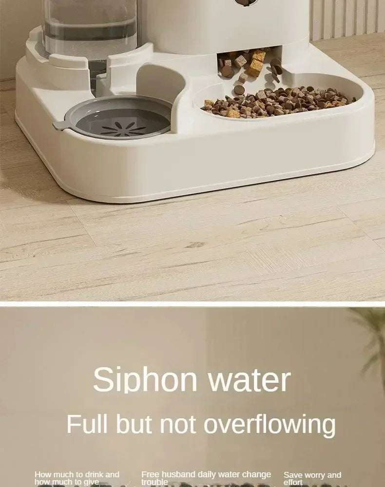 Automatic Feeder Food Bowl With Water Fountain