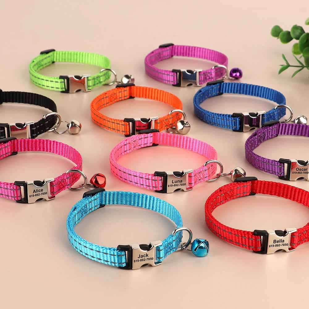 Personalized Nylon Cat Collar