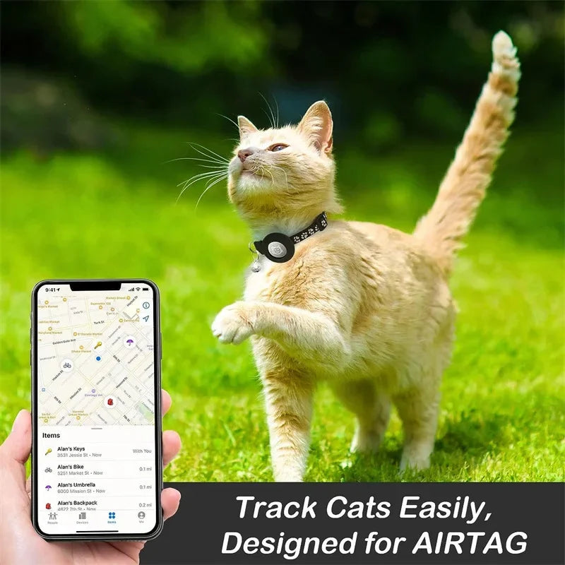 Pet Collar Compatible with Apple Airtag with Bell