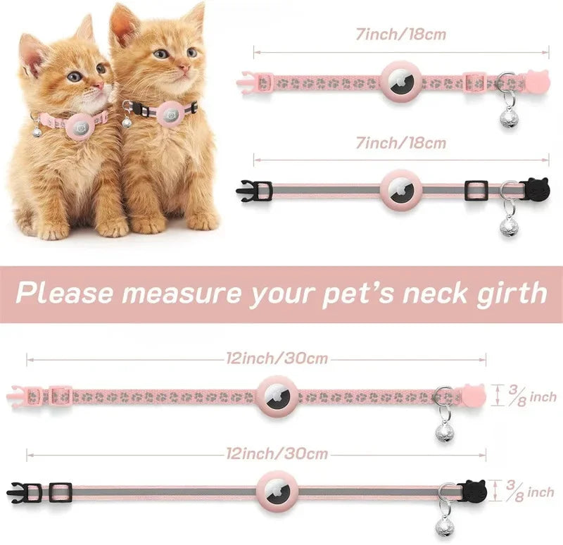 Pet Collar Compatible with Apple Airtag with Bell