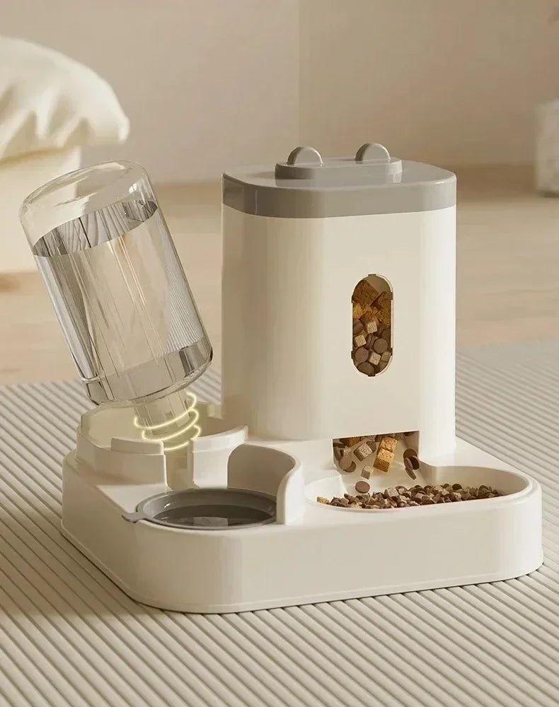 Automatic Feeder Food Bowl With Water Fountain