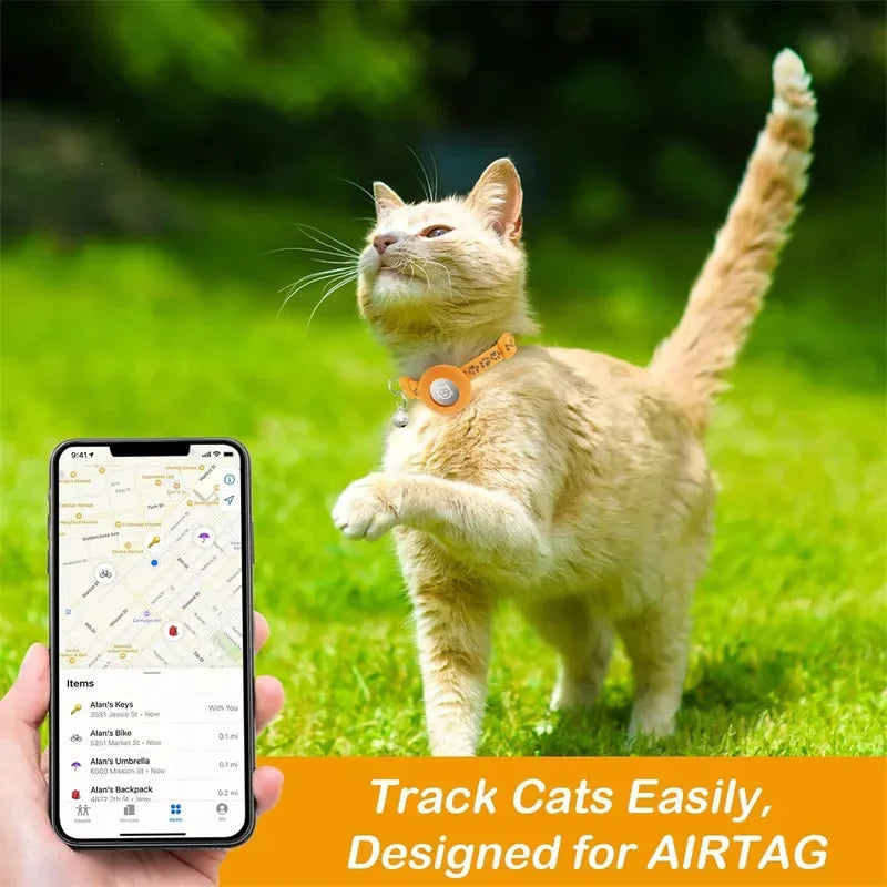 Pet Collar Compatible with Apple Airtag with Bell