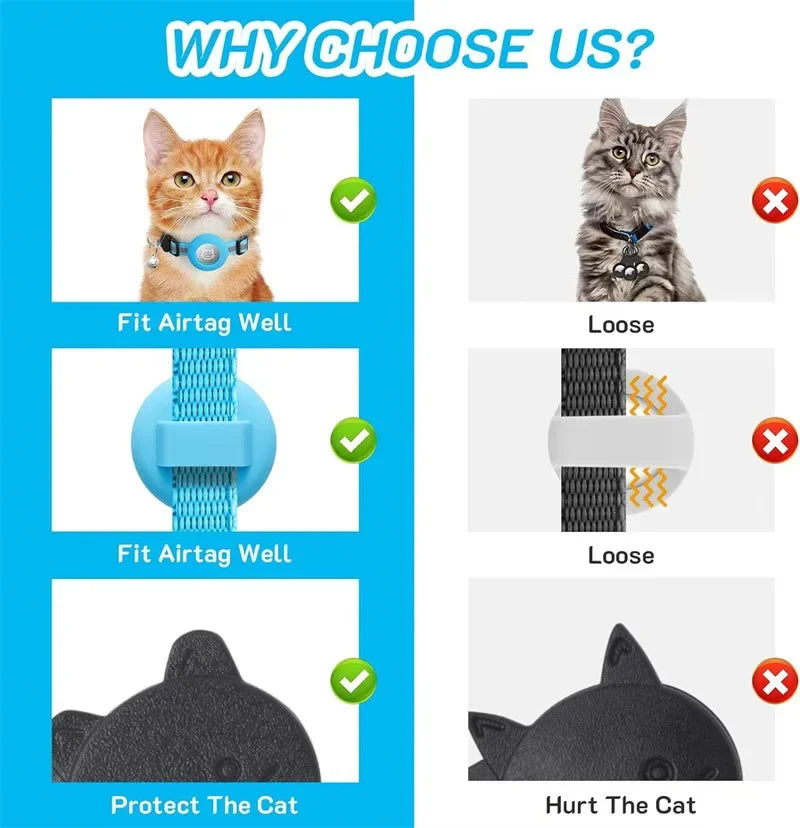 Pet Collar Compatible with Apple Airtag with Bell
