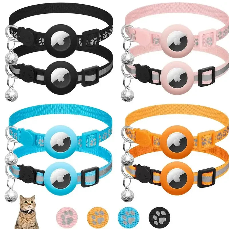 Pet Collar Compatible with Apple Airtag with Bell