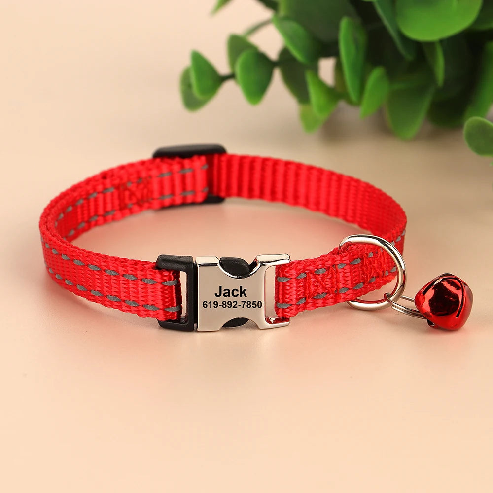 Personalized Nylon Cat Collar