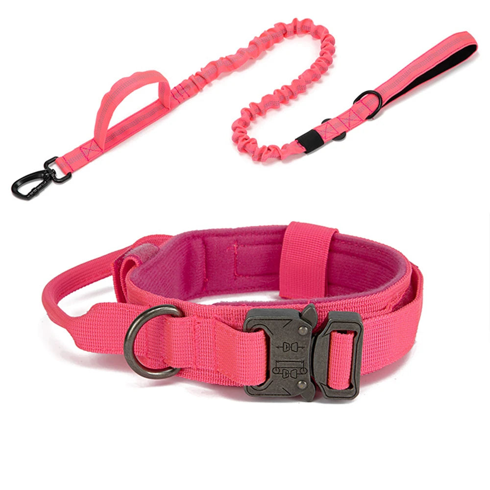 Reflective Tactical Dog Collar & Leash