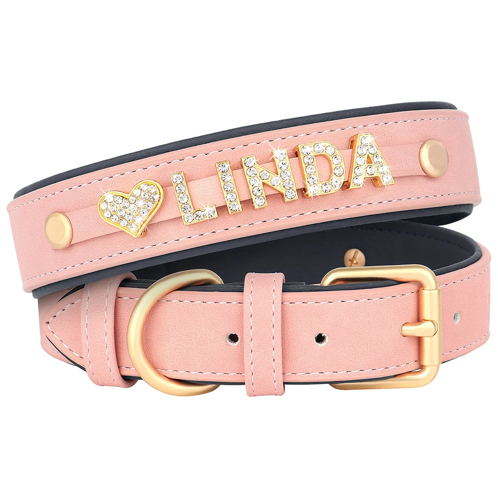 Personalized Rhinestone Dog Collar