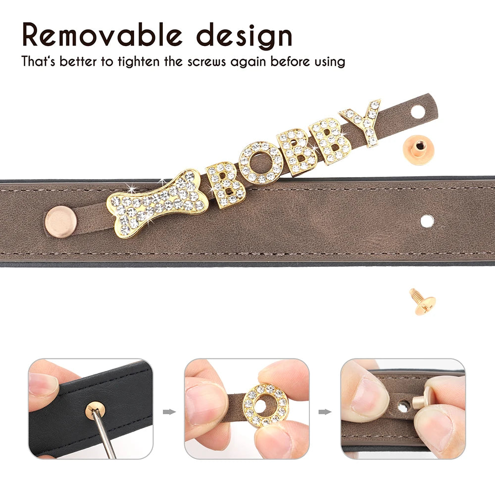 Personalized Rhinestone Dog Collar