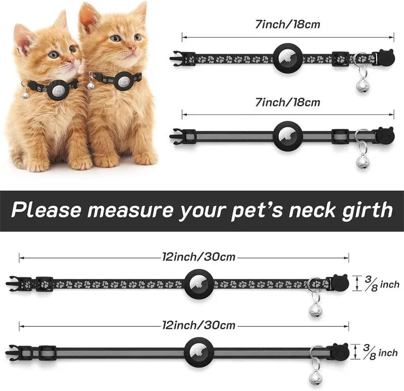 Pet Collar Compatible with Apple Airtag with Bell