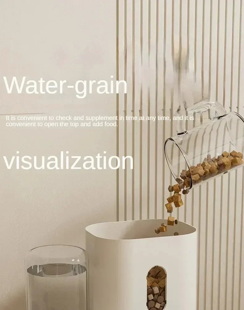 Automatic Feeder Food Bowl With Water Fountain
