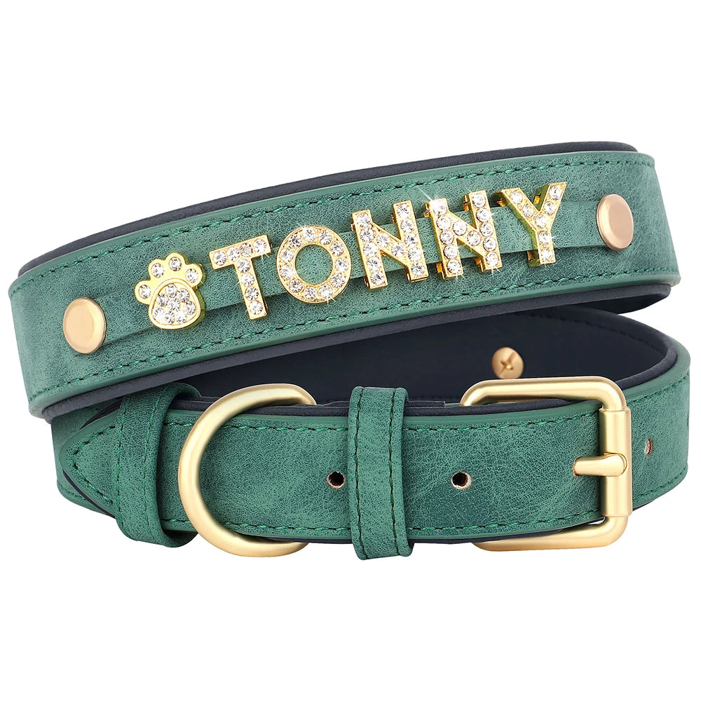 Personalized Rhinestone Dog Collar