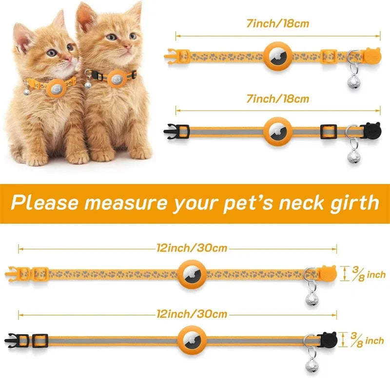 Pet Collar Compatible with Apple Airtag with Bell