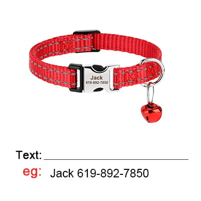 Personalized Nylon Cat Collar