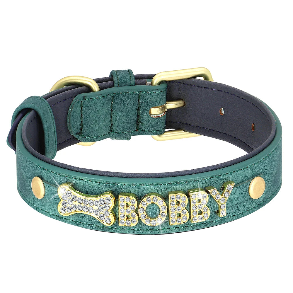 Personalized Rhinestone Dog Collar