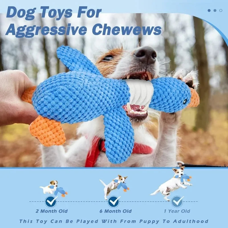 Blue goose dog toy