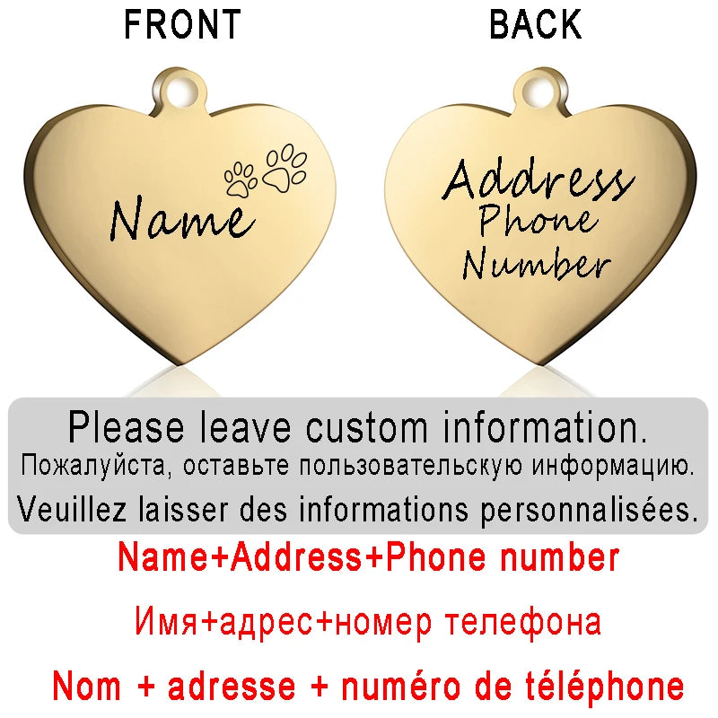 Dog ID Heart Tag