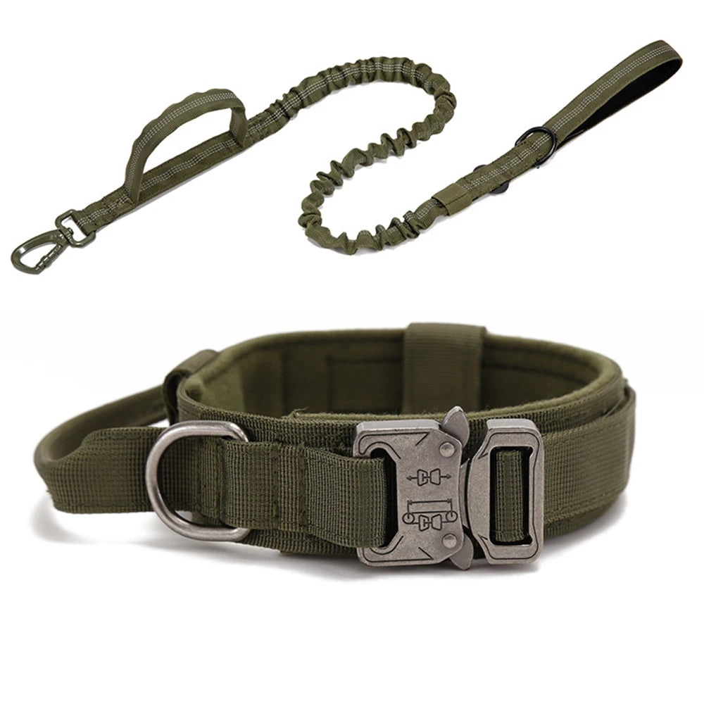 Reflective Tactical Dog Collar & Leash