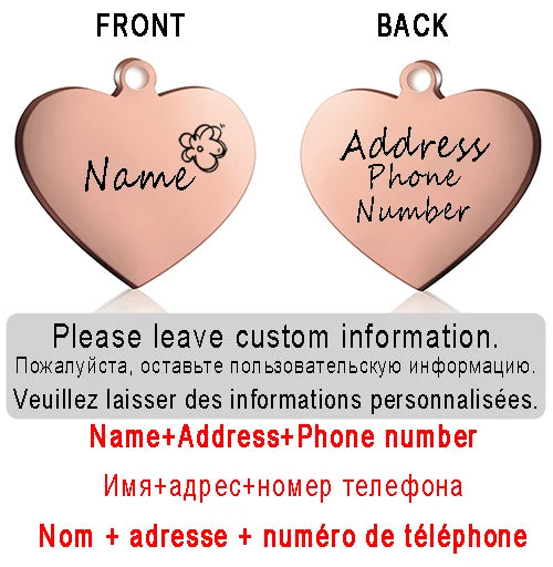 Dog ID Heart Tag