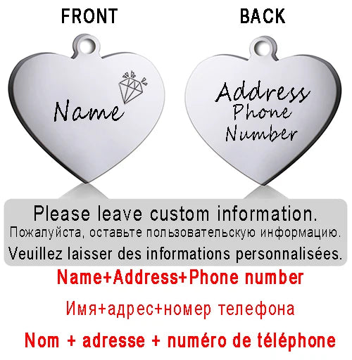 Dog ID Heart Tag