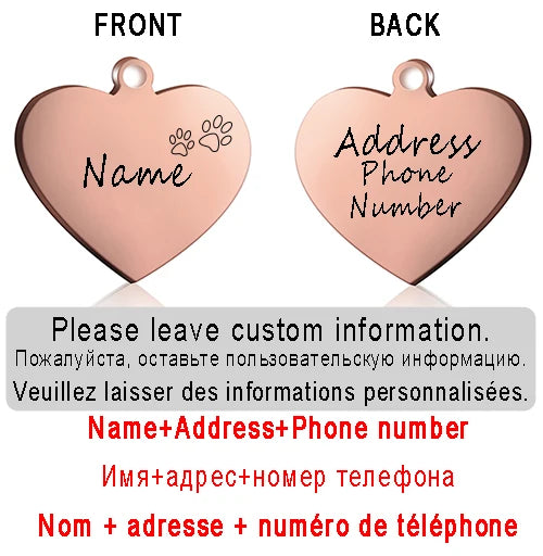 Dog ID Heart Tag