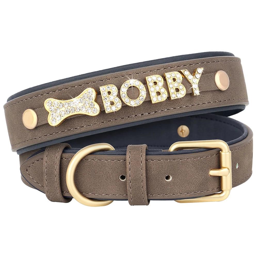 Personalized Rhinestone Dog Collar