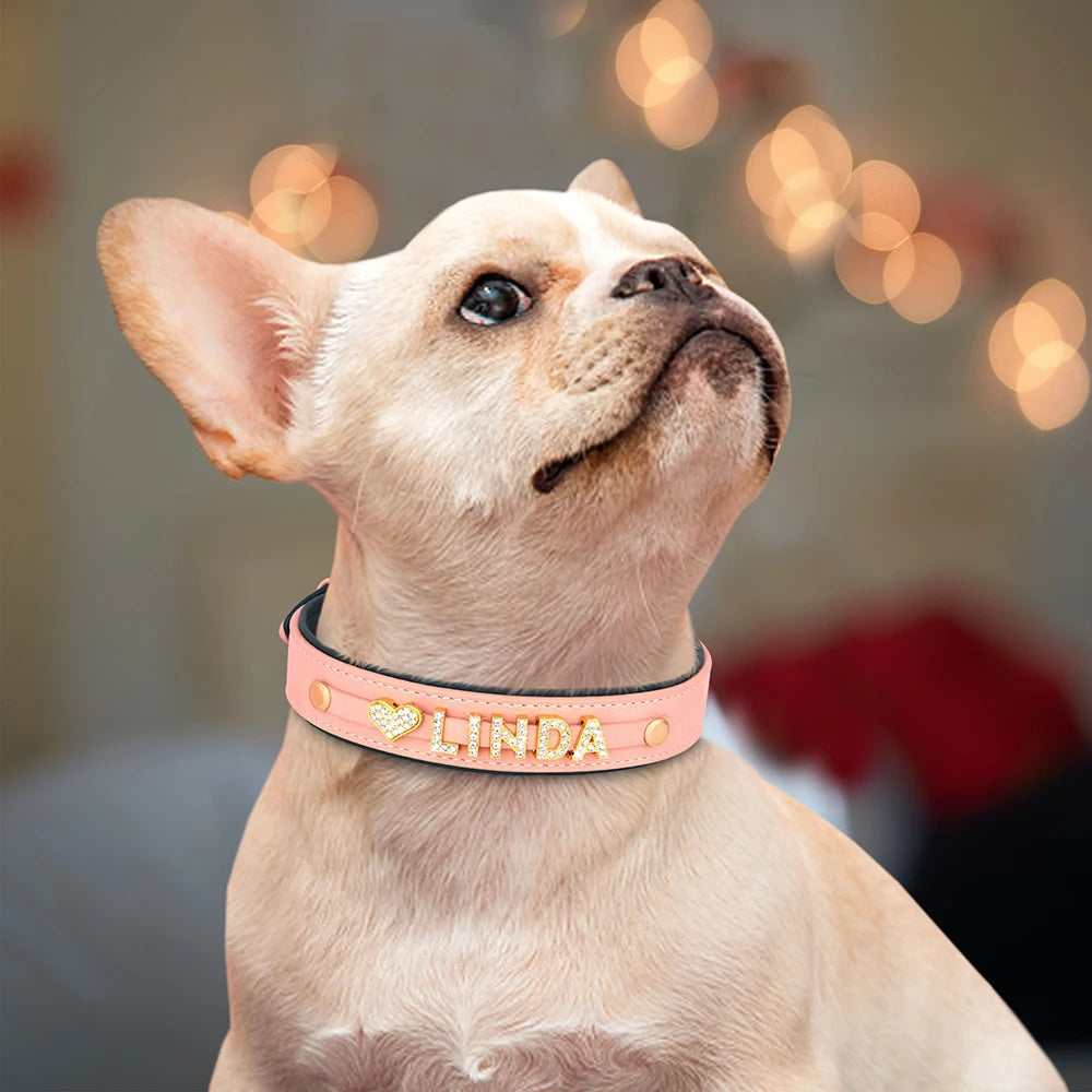 Personalized Rhinestone Dog Collar